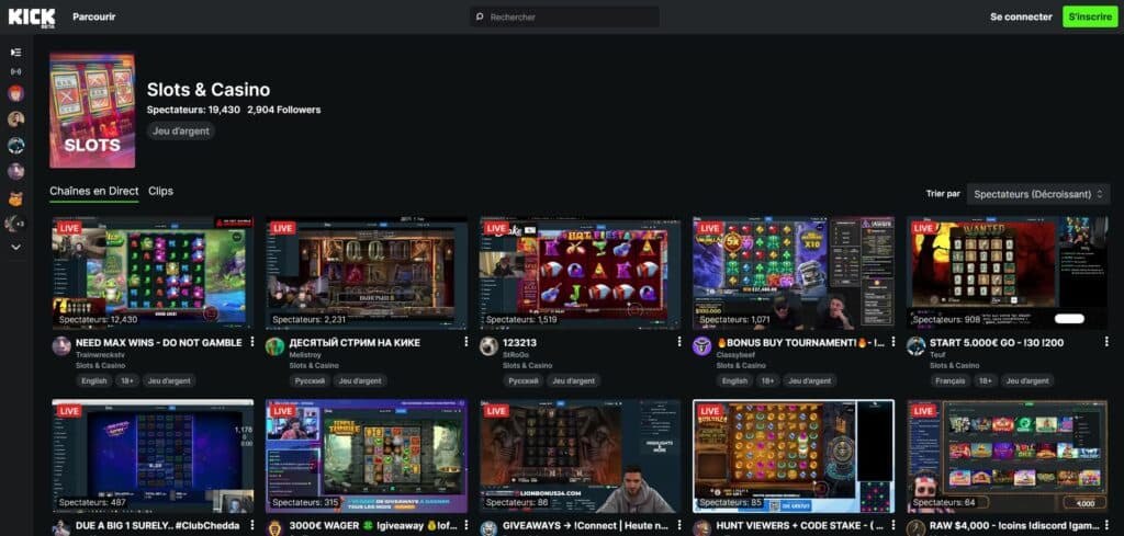 kick.com casino en ligne